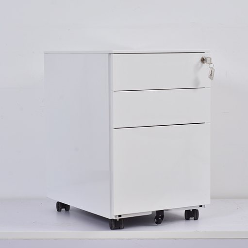 3 Drawer Movable Pedestals in White for Office Kitchen, Bathroom, Laundry Room