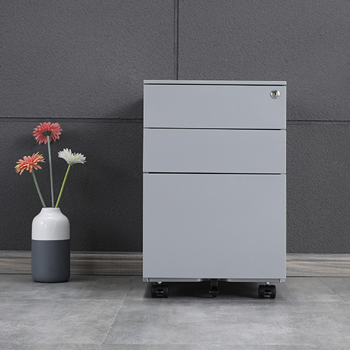 3 Drawer Mobile Cabinet in black with wheels