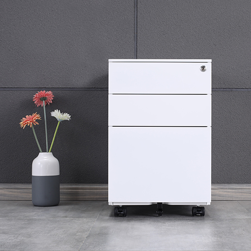 3 Drawer Mobile Cabinet in black with wheels