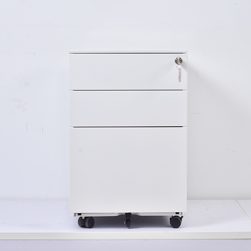 3 Drawer Movable Pedestals in White for Office Kitchen, Bathroom, Laundry Room