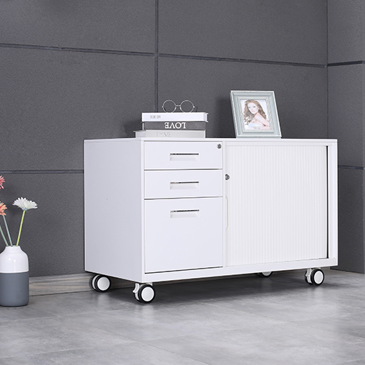 Multifunction Steel File Cabinet Rolling Printer Stand with 3 Drawers, Moble Filing Cabinet fits A4 or Letter Size for Home Office