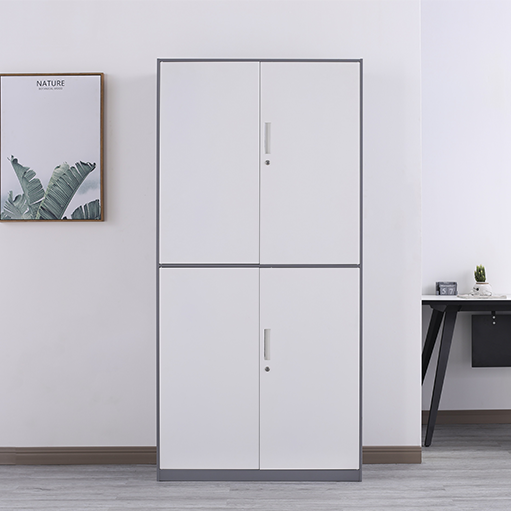 Metal 4 Door Cupboard with Locking Doors and Adjustable Shelf for Home Office
