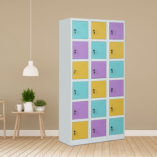 18 Door Metal Locker School Clothing Locker Gym Spa Locker Steel Wardrobe