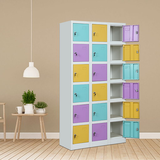 18 Door Metal Locker School Clothing Locker Gym Spa Locker Steel Wardrobe