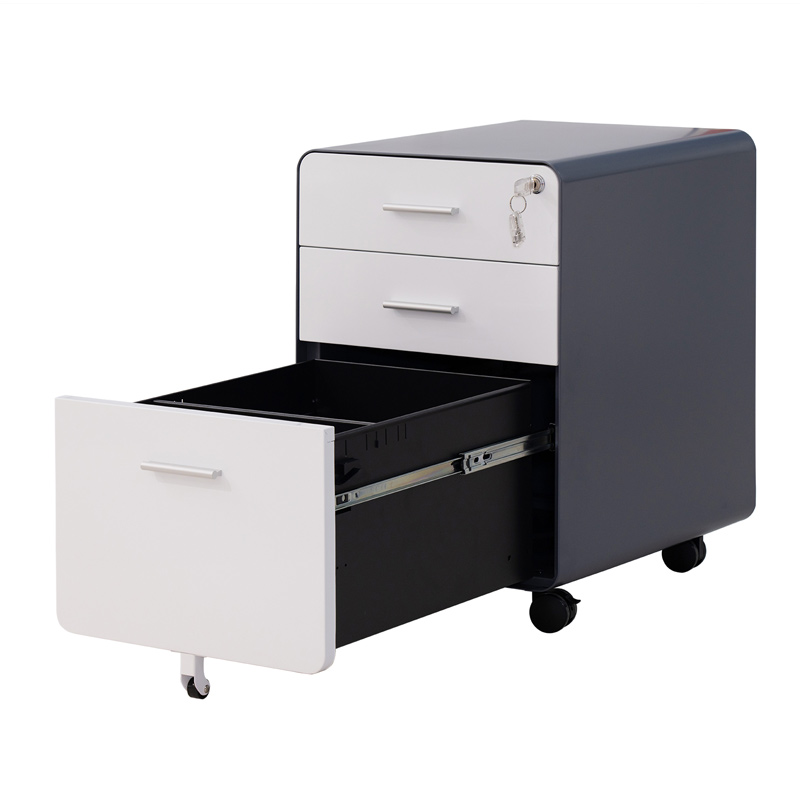 Mobile File Cabinet, Rolling Printer Stand with 3 Drawers, Fabric Vertical Filing Cabinet fits A4 or Letter Size for Home Office